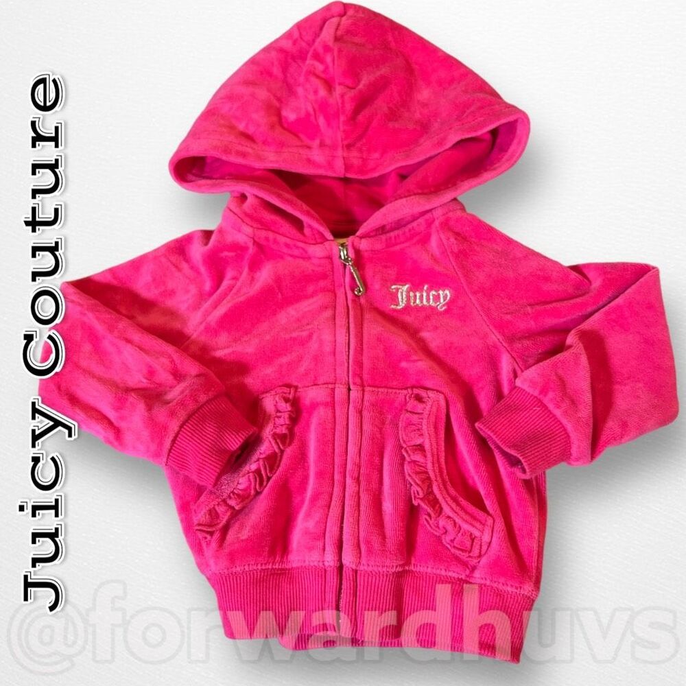 Juicy Couture Velour Zip Hoodie Pink 12M